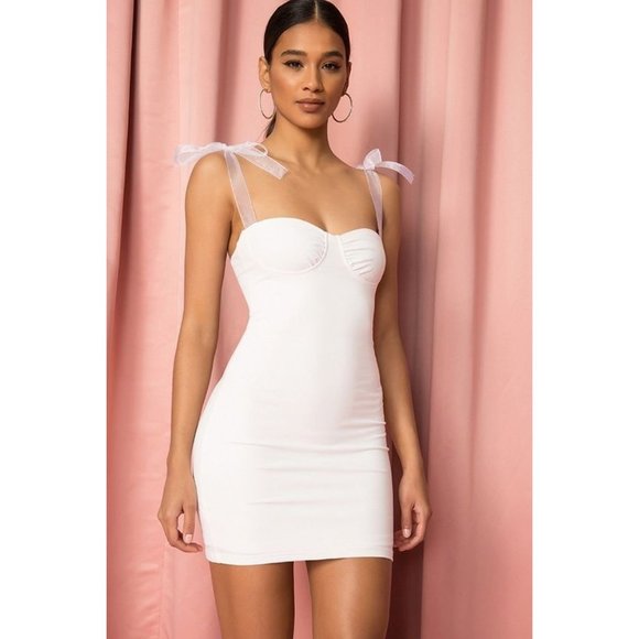 superdown Dress Trisha Tie Strap in White Mini Large - Picture 3 of 11